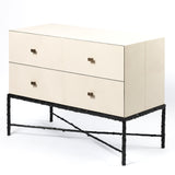 Arun Chest Bronze 2 Drawer Pumice Leather