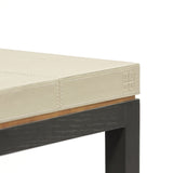 Linea D'oro Side Table French Grey Leather