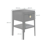 Abberley 1 Drawer Black Bedside
