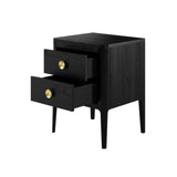 Abberley 2 Drawer Black Bedside