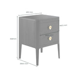 Abberley 2 Drawer Black Bedside