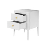 Abberley 2 Drawer White Bedside