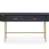 Lantine Console Table - Black Oak and Brass