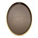 Paragon Oval Tray Putty Leather