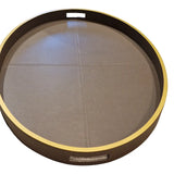 Paragon Oval Tray Putty Leather