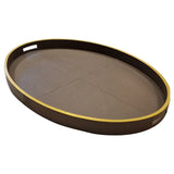 Paragon Oval Tray Putty Leather
