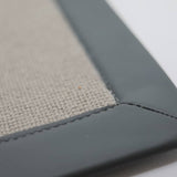 Pompeii - Greige Rug with Grey Faux Leather Edging
