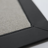 Pompeii - Greige Rug with Black Faux Leather Edging